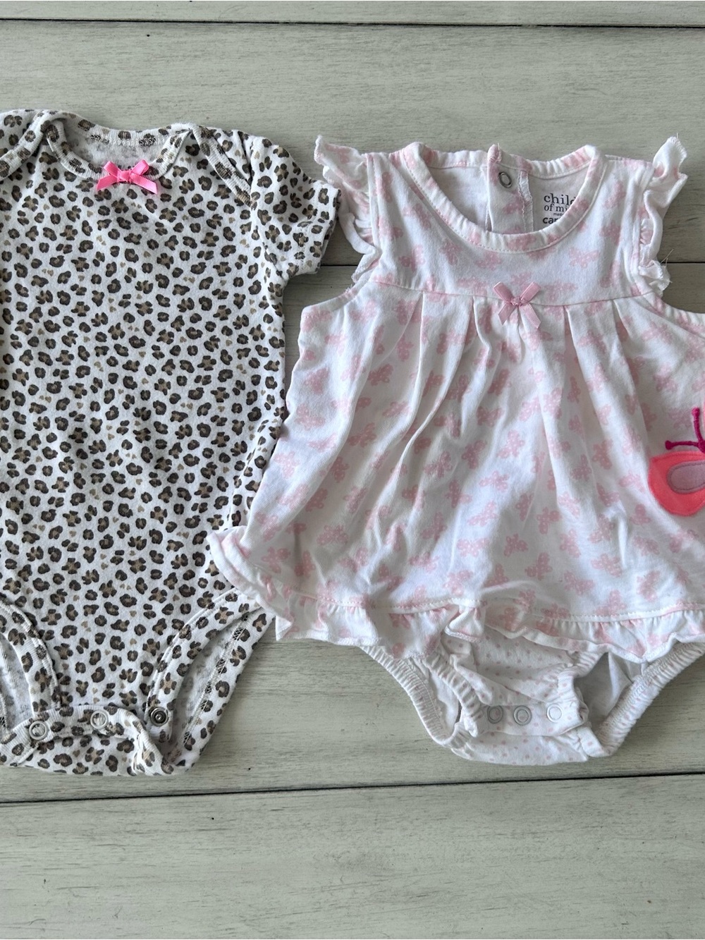 Set of two Carter's Child of Mine Girls Bodysuits - 0 to 3 months